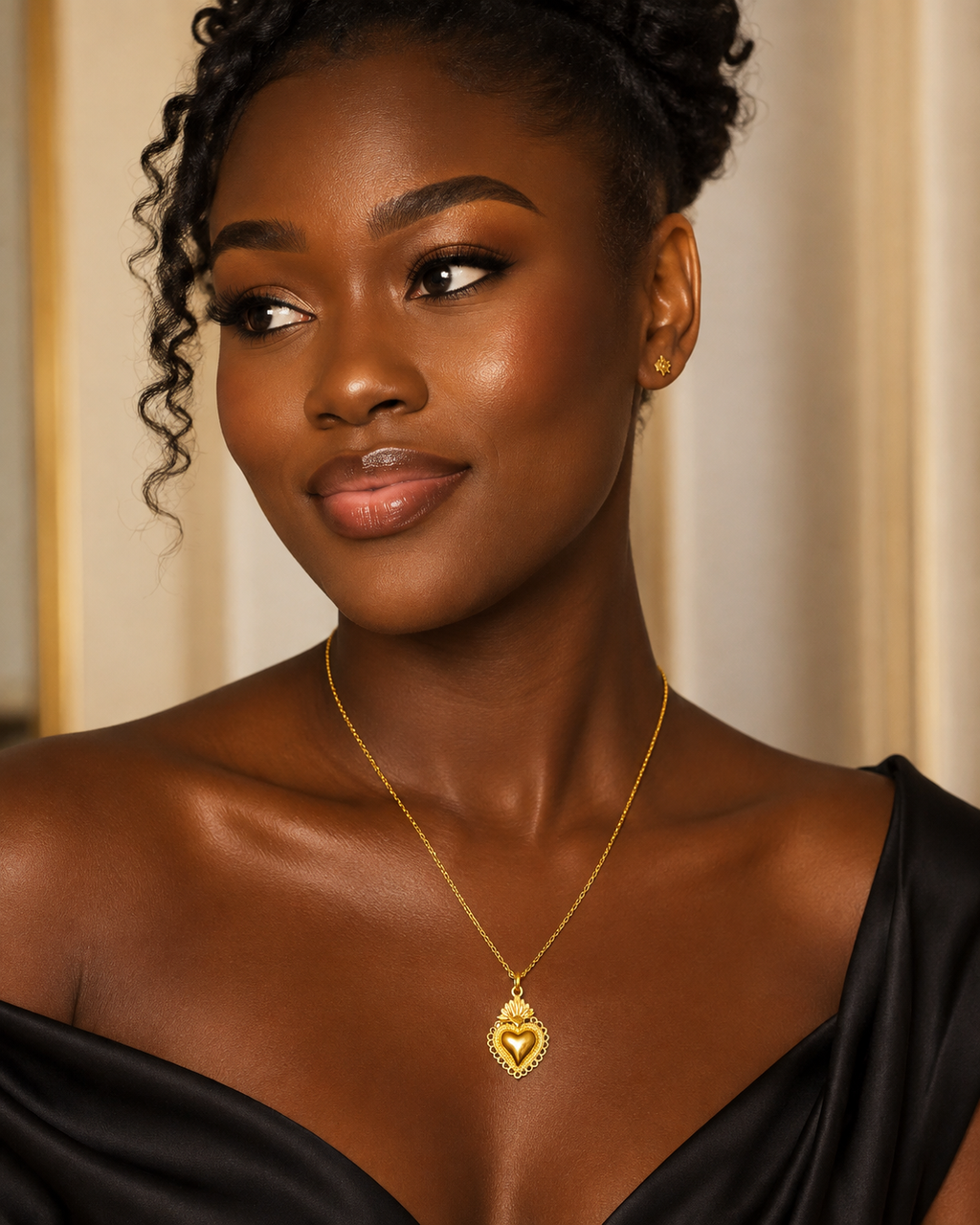 Collana Cuore Sacro dorata